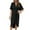 Black, variant on Women's Dresses Asymmetrical Hem Solid Color Short Sleeve V Neck Raglan Sleeve Casual Dress Black XXL
