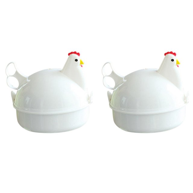 2X Chicken Shaped Microwave Eggs Boiler Cooker Kitchen Cooking Appliances,Home Tool