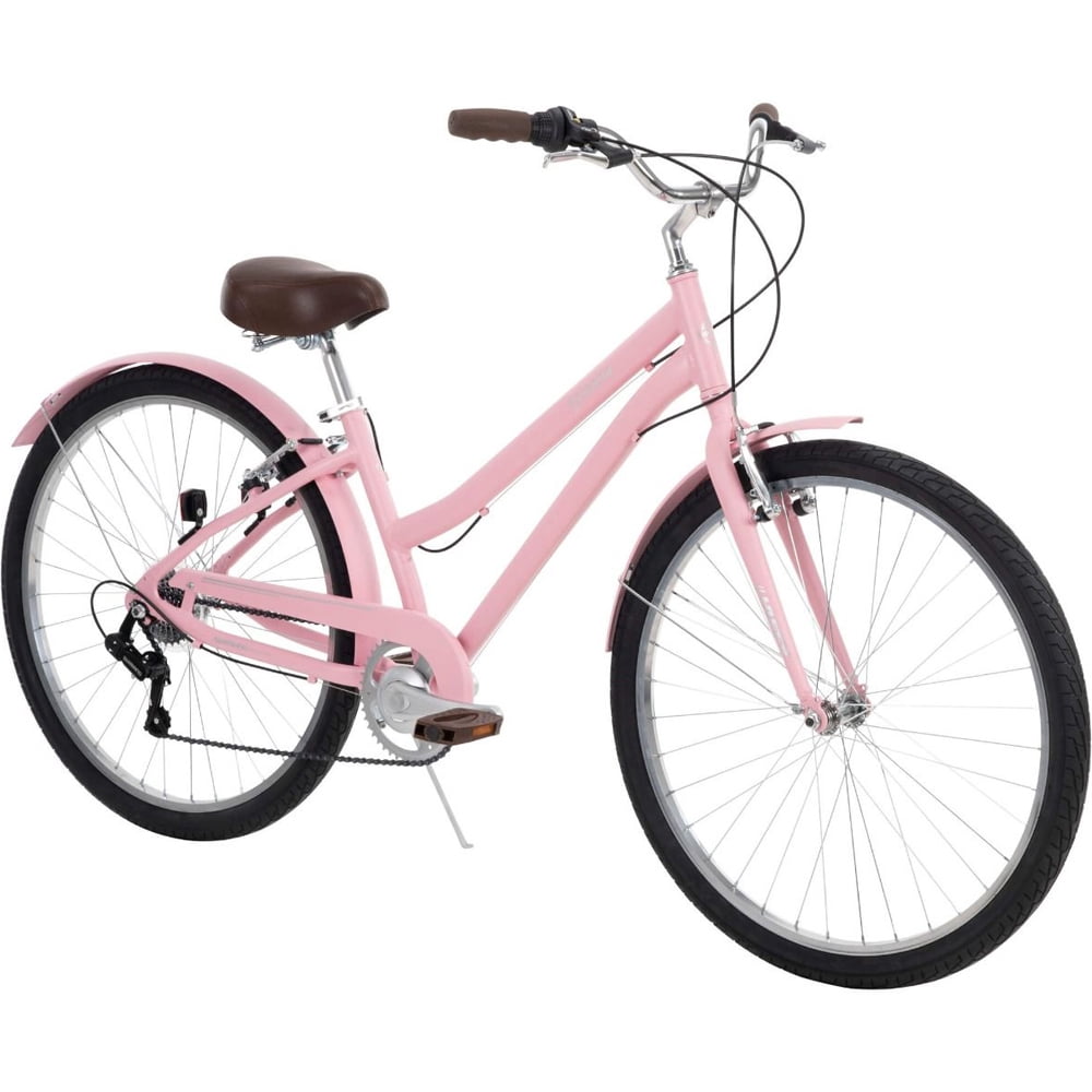 Huffy 26770 Sienna Women's 27.5inch 7-Speed Comfort Bike - Pale Pink Bundle with 2 YR CPS Enhanced Protection Pack