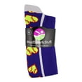 thumbnail image 2 of Love Softball Socks with Hearts Over the Calf (Purple/White, Medium), 2 of 2