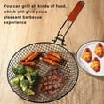 thumbnail image 1 of LJNYFDC Panier de Cuisson Pliant Résistant aux Hautes Températures avec Poignée en Bois Antirouille Résistant à la Chaleur Réutilisable pour Barbecue Camping, 1 of 6