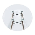 thumbnail image 6 of LeisureMod Dover Mid-Century Round Glossy Glass Top Dining Table with Beech Wooden Legs Stylish Table for Dining Room, Kitchen, or Modern Spaces - Clear, 6 of 9
