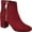 Burgundy Manmade, variant on JOURNEE COLLECTION Womens Green Snake Print Sarah Square Toe Block Heel Zip-Up Booties 6.5
