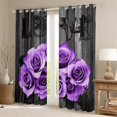 thumbnail image 2 of Feelyou Romantic Valentine's Day Curtains Pack of 2 (42x84 Each), Rose Flower Purple Curtains Blackout, Rustic Lodge Cabin Bedroom Curtains, Window Curtains Bedroom Decor, 2 of 6