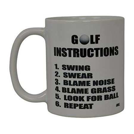 Best Funny Golf Coffee Mug Golf Instructions Novelty Cup Joke Great Gag Gift Idea For Office Work Adult Humor Employee Boss (Best Wedding Mc Jokes)