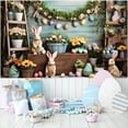 thumbnail image 4 of HongHeng Happy Easter Decorations Easter Backdrops Photography Banner Bunny Grassland Rustic Wood Background Eggs Banner for Jesus Easter Spring Party Decorations, 70.9 x 43.3 Inch, 4 of 6