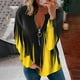 thumbnail image 1 of Puntoco moda mujer cuello pico manga larga camiseta verano estampado blusa suelta tops Puntoco Puntoco-3525, 1 of 5