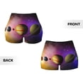 thumbnail image 5 of Lsque Planets And Stars Pattern High Waisted Biker Shorts for Women-Tummy Control Fitness Athletic Workout Running Yoga Gym Shorts,Moisture-Wicking-Small, 5 of 9