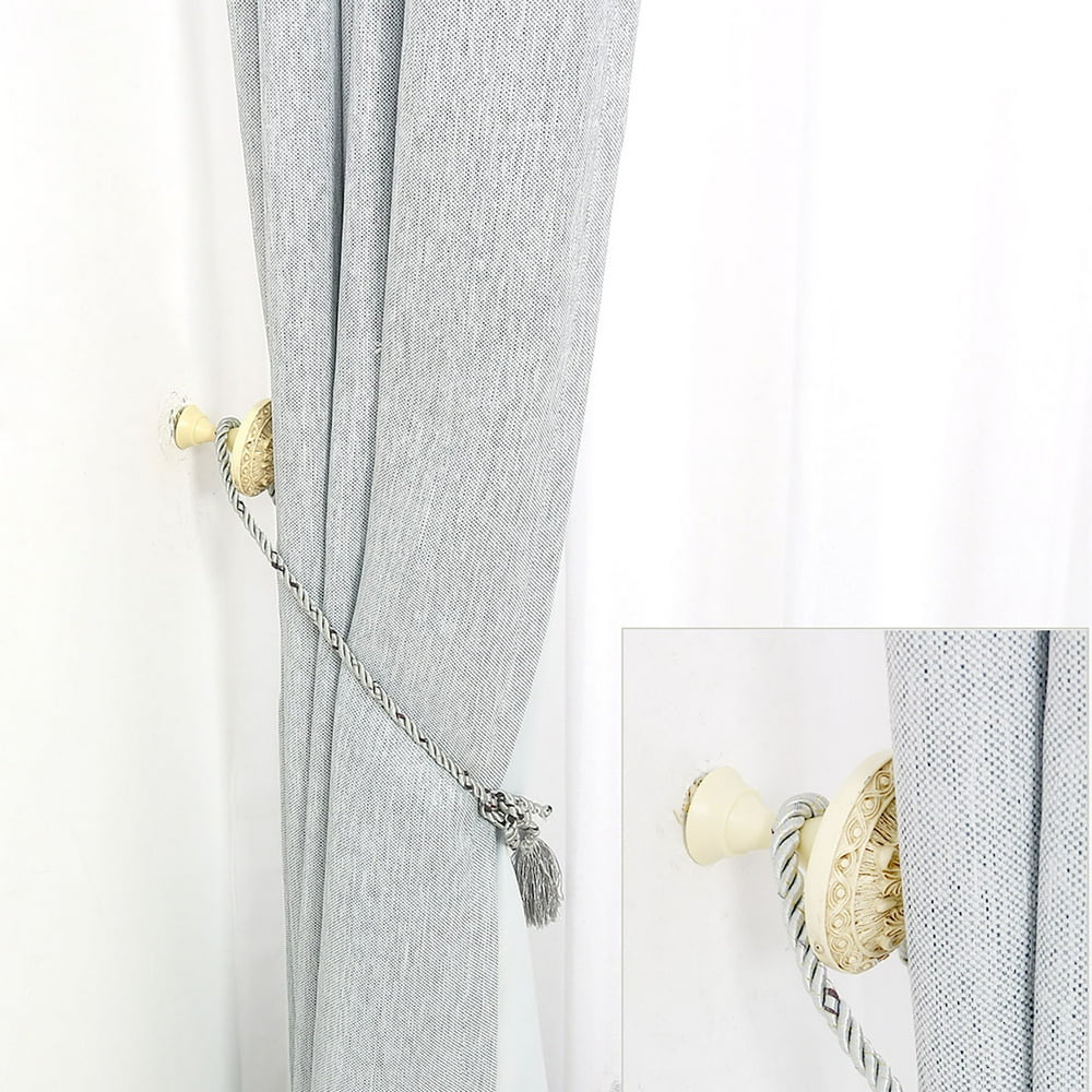 2pcs Zinc Alloy Window Beige Curtain Tieback Hook Drapery Holdbacks