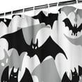 thumbnail image 3 of Black and Gray Halloween Bats Shower Curtain 72"x72" ,Bathroom Decorative Shower Curtains Set with 12 Hooks,Modern Waterproof Washable Shower Curtain, 3 of 6