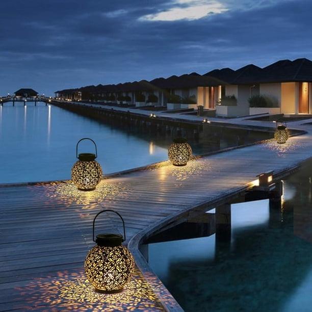 Luces Solares Para Patio Newvivid Paquete De 2 Faroles Colgantes De Jardín Al Aire Libre Con LED Impermeable Parpadeante Sin Llama, Luces Solares Para Decoración De Patio, Decoración Al Aire Libre Para