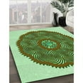 thumbnail image 3 of Ahgly Company Machine Washable Indoor Rectangle Transitional Light Green Area Rugs, 8' x 10', 3 of 7