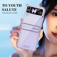 thumbnail image 4 of for Samsung Galaxy Z Flip 4 Folding Case with Hinge Protection, Luxury Ultra Slim Crystal Clear Plating Drop Protective Phone Case Cover for Samsung Galaxy Z Flip 4 5G, Purple, 4 of 7