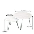 thumbnail image 6 of CQSXDA Round Nesting Coffee Table Set Marble Tabletop Sturdy Metal Frame Living & Bedroom Furniture Decor, 6 of 12