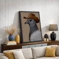 thumbnail image 4 of Framed Canvas Print Funny Pigeon Wall Art Modern Decorative for Bathroom - 16"x24" BLACK, 4 of 8