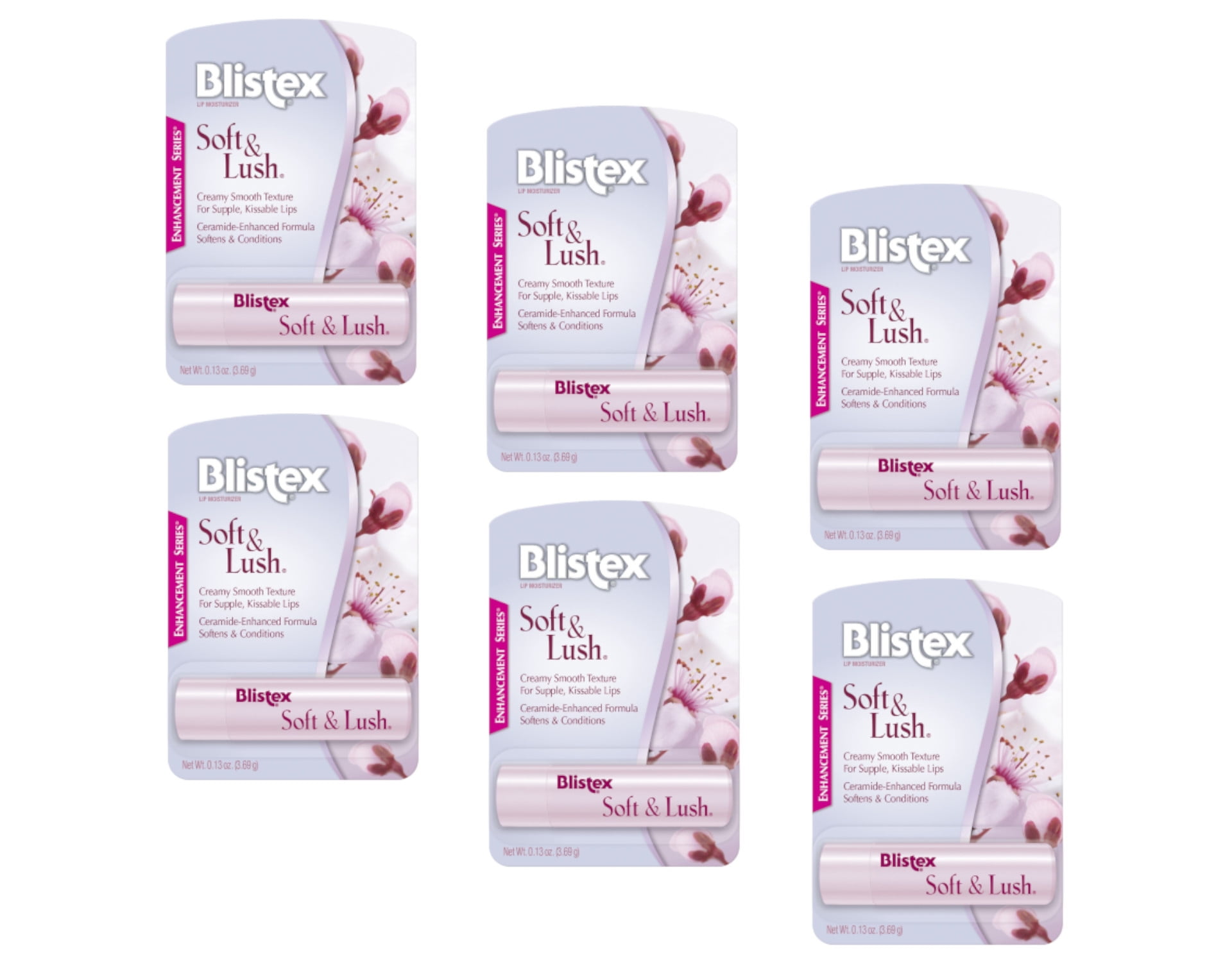 6 Pack Blistex Soft & Lush Size .13 Ounce