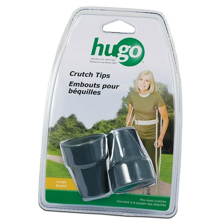 Hugo Rubber Contoured Crutch Tips, Pair, Large