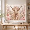 thumbnail image 5 of Highland Cow Centered in a Pastoral Flower Field, Serene Illustration for Animal Lovers, Farmhouse Wall Art, Housewarming Gift, Tapestry Wall Hanging for Bedroom and Studio, 5 of 7