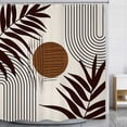thumbnail image 2 of Abstract Geometric Shower Curtain, Boho Brown Aesthetic Shower Curtain,Mid Century Shower Curtain, Minimalist Plant Leaves Bath Curtain Accessories Decor 60Wx71H, 2 of 6