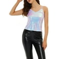 thumbnail image 1 of INSPIRE CHIC Camisole Courte à Paillettes pour Femme à Bretelles Spaghetti m Holographique, 1 of 7
