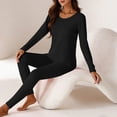 thumbnail image 4 of QSAWXQZ Women's 2PC Thermal Long Underwear Top and Leggings Set Crew Neck Long Sleeve Fleece Lined Stretch Winter Lightweight Base Layer 3XL, 4 of 8