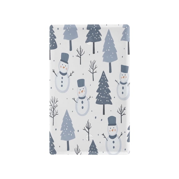 Yayeee Blank Wall Plate Cover 1-Gang 4.5"x2.7" Home Unused Decorative Outlet, Cute Snowmen