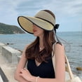 thumbnail image 1 of Women'sFoldableSunVisorwithWideBrimBowknotandBreathableDesign-PerfectforSummerBeachHatSunProtection(EmptyTop), 1 of 5