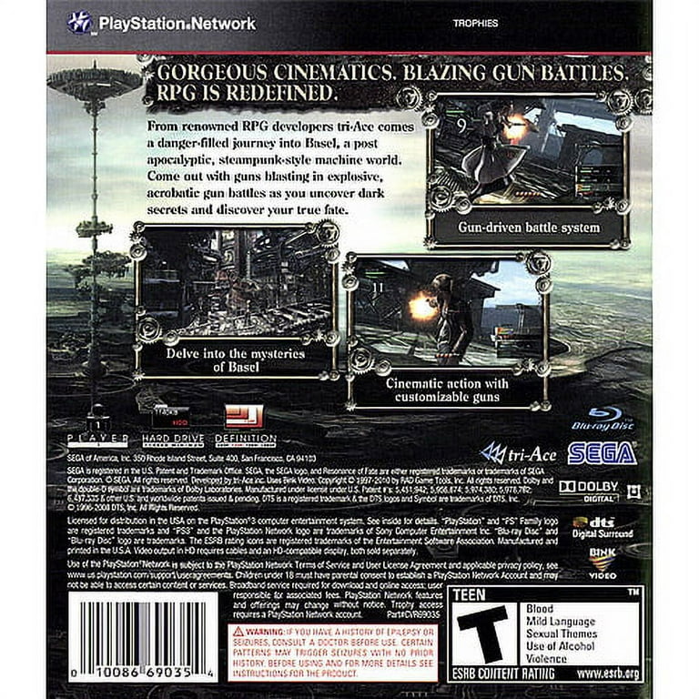 ved siden af terrorist TVstation Resonance of Fate - PlayStation 3 - Walmart.com