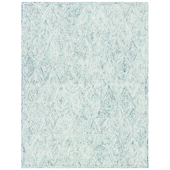 SAFAVIEH Capri Nicholas Diamond Wool Area Rug, Blue/Ivory, 8' x 10'