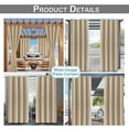 thumbnail image 7 of DONGPAI Outdoor Curtains for Patio 52 x 96 Inch Waterproof Grommet Light Blocking Curtain, Beige, 2 Panels, 7 of 7