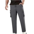 thumbnail image 1 of Straight Leg Pants for Men Workwear Protection Casual Multi Pocket Pants Full Length Polyester, 1 of 7