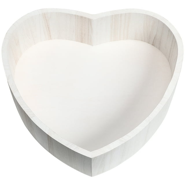 1pc Baby Photo Pequeña cama de madera Cesta de madera en forma de corazón Foto de tiro