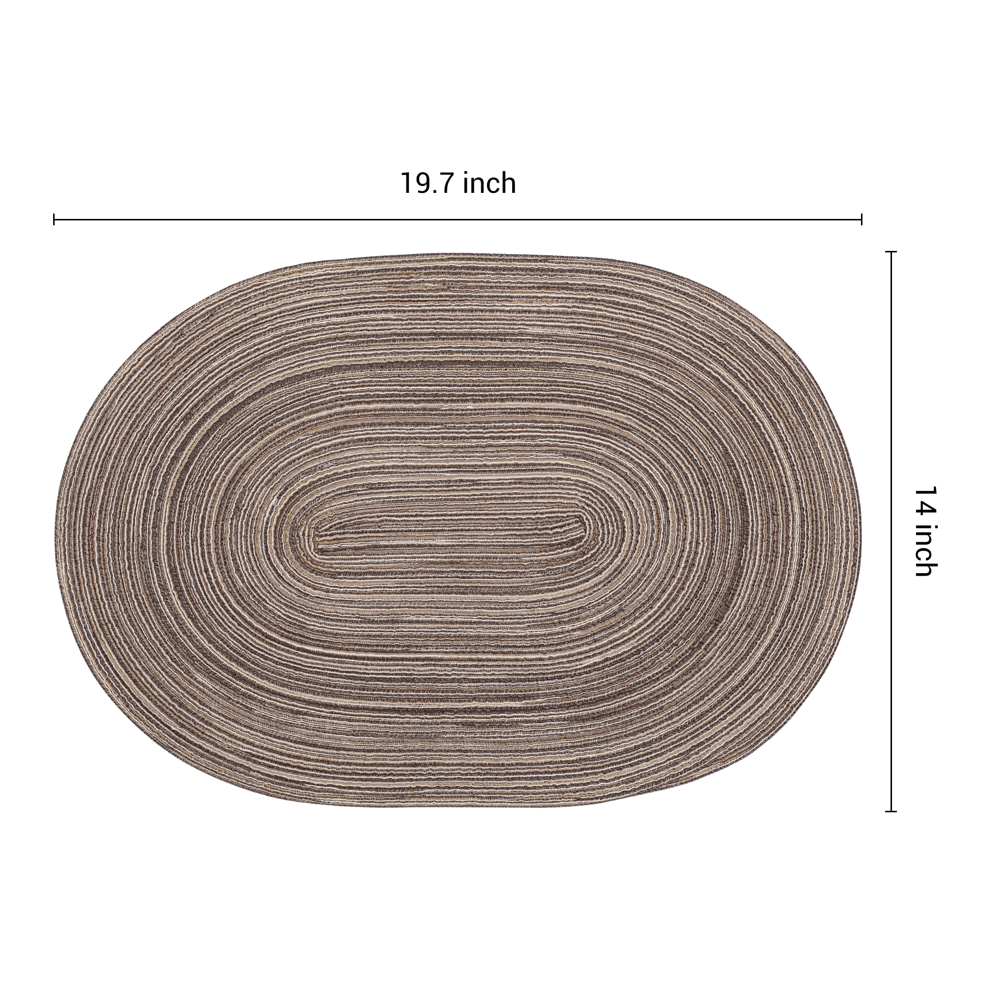 REGALWOVEN Farmhouse Placemats Set of 6 Oval Placemats for Dining Table Decor Indoor Outdoor Kitchen Table Mat Wipe Clean CoffeeBrown 19.7*14Inch