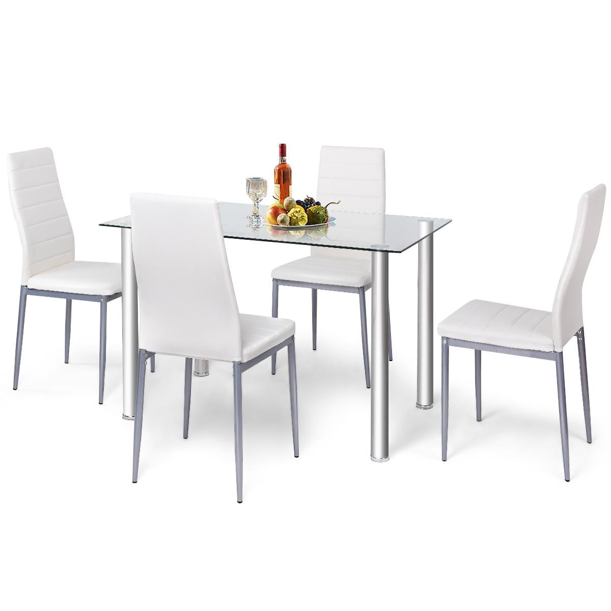 Giantex 5 Piece Dining Table Set, Steel Frame Table & Chairs for