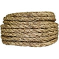 thumbnail image 2 of Twisted Manila Rope (1/2 inch) - SGT KNOTS - 3 Strand Natural Fiber Rope - Multipurpose Heavy Duty Utility Cord - Moisture and Weather Resistant - Commercial, Industrial, Outdoor, Home Decor (100 feet, 2 of 8