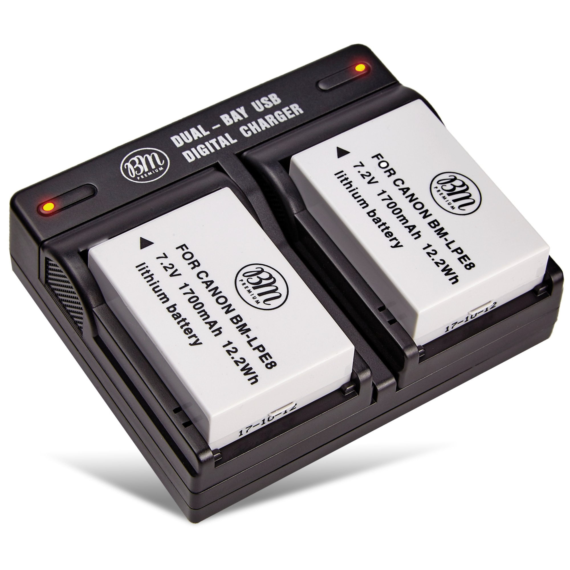 BM Premium 2-Pack of LP-E8 Batteries and Dual Bay Battery Charger for