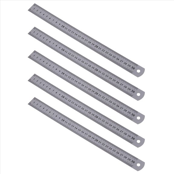 5X Stainless Steel Ruler Measure Metric Function 30cm 12Inch