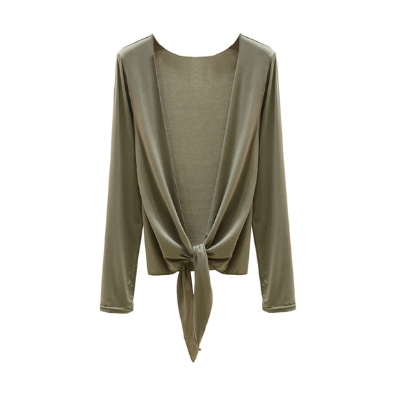 Gfyviroh Womens Tie-Front Cardigan Long Sleeve Lightweight Wrap Coverups Modal Cozy Casual Spring Summer Cardigans