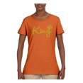 thumbnail image 2 of Wild Bobby, King Gold Script, Pop Culture, Women Graphic Tee, Orange, Large, 2 of 4