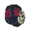 thumbnail image 2 of Balery Roses Skulls Shower Caps, Double Layer Waterproof Shower Cap, Double Layers Reusable Shower Cap With Soft Comfortable For Long Thick Hair Soft Bath Shower Hair Caps, 2 of 9