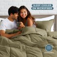 thumbnail image 4 of Bare Home Down Alternative Comforter Set - 3-Pieces - All Seasons - Oversized Queen, Olive, 4 of 8