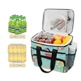 thumbnail image 2 of FORMRS Insulated Cooler Bag 24 Cans Capacity Soft Leakproof Lunch Box with Side Pockets, Blue Beach Pattern, 2 of 7