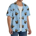 Zufioo french Bulldog Face Print Mens Button Down Short Sleeve Shirt