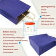 thumbnail image 3 of AZOWA Gift Bags Navy Blue Kraft Paper Bags with Handles (5.9 x 3.1 x 8.2 in, Navy, 25 CT), 3 of 7