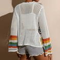 thumbnail image 5 of ZOELNIC Women's Floral Crochet Cardigan Hollow Out Open Front Long Sleeve Cardigan Sweater, 2XL, 5 of 7