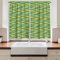 thumbnail image 2 of Ambesonne Gator Kitchen Curtains, Repetitive Crocodile Pattern, 55"x39", Teal Mustard, 2 of 3
