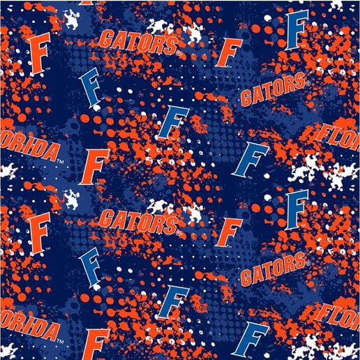 NCAA University of Florida Splatter FL-835 Cotton Fabric by the Yard