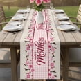 thumbnail image 4 of Happy Mother's Day Table Runner 60 Inches, Pink Floral Buffalo Plaid Burlap Bed Runner Dresser Scarves Tabletop for Indoor Outdoor Parties/Ceremony/Banquet, 13" x 60", 4 of 8