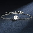 thumbnail image 2 of Giorgio Bergamo Stainless Steel White Gold Plated All 26 Letter Alphabet Initial Disc Adjustable Bracelet/Anklet, E, 2 of 6