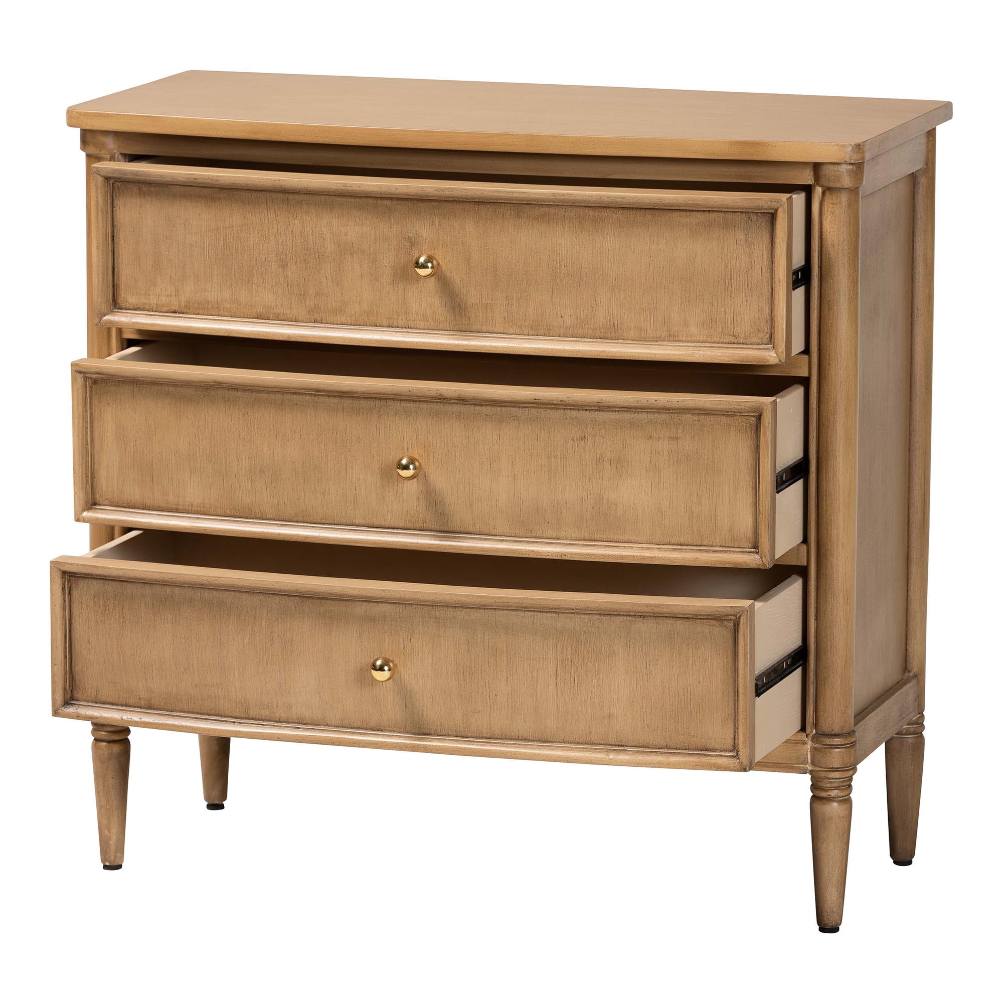 bali & pari Karmel Traditional Chest, 3-Drawer, Light Oak Brown